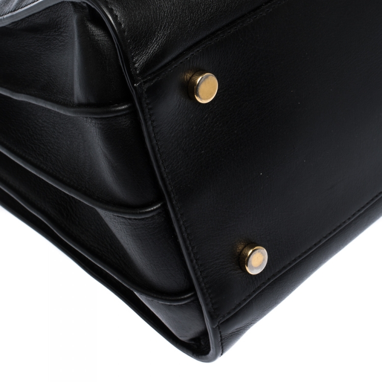 Pre Owned Saint Laurent Black Leather Small Classic Sac De Jour Tote