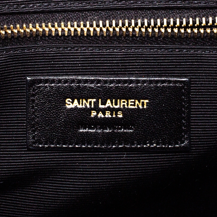 Pre Owned Saint Laurent Black Matelasse Leather Large Cassandre Flap Bag