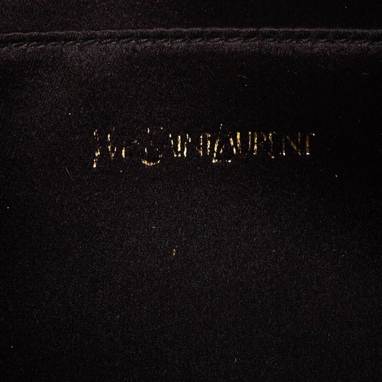 Pre Owned Saint Laurent Black Patent Leather Belle De Jour Flap Clutch
