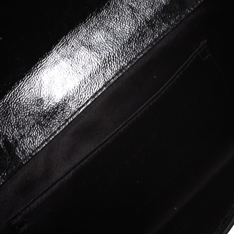Pre Owned Saint Laurent Black Patent Leather Belle De Jour Flap Clutch