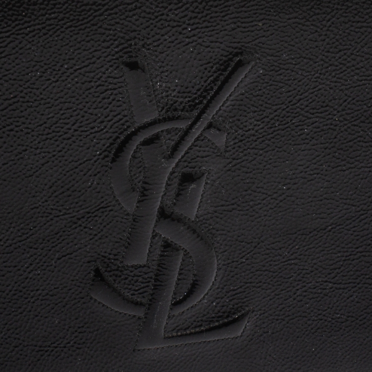 Pre Owned Saint Laurent Black Patent Leather Belle De Jour Flap Clutch