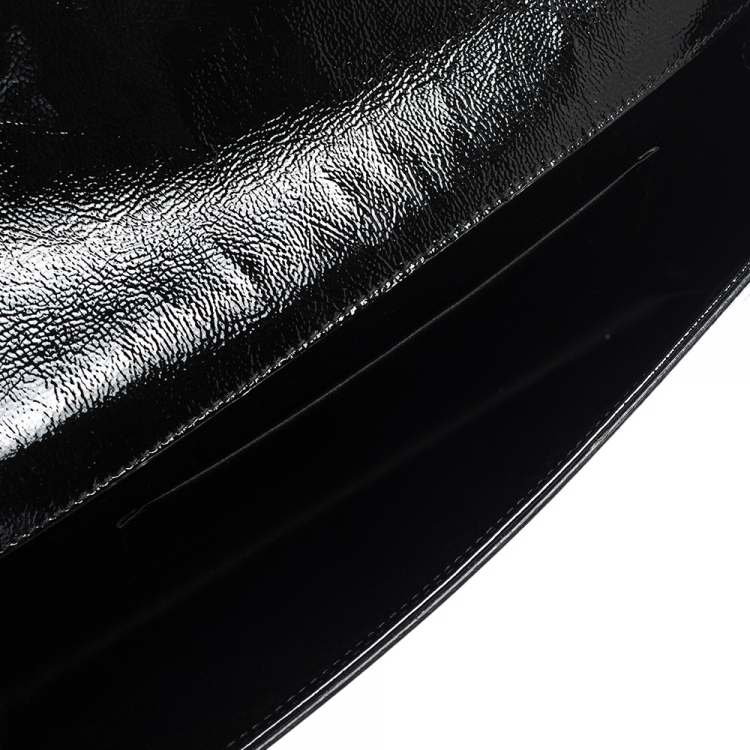 Pre Owned Saint Laurent Black Patent Leather Belle De Jour Flap Clutch
