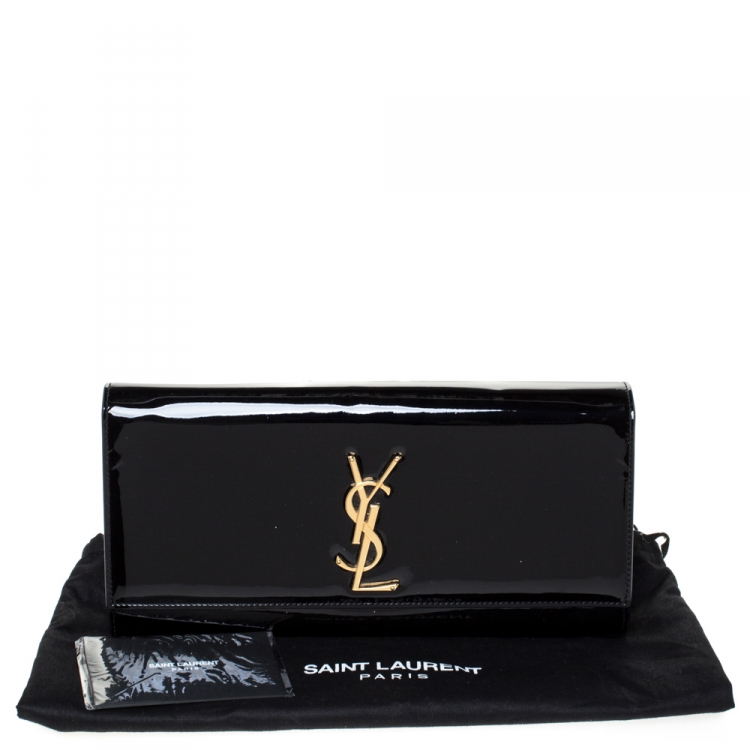 ysl clutch bolsa black