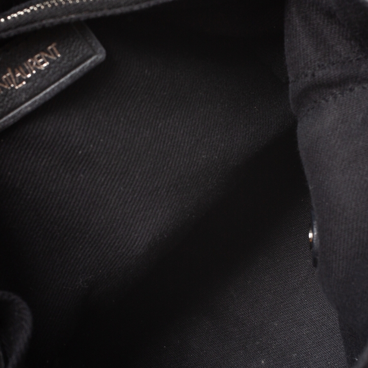 Pre Owned Saint Laurent Black Leather Small Muse Two Satchel