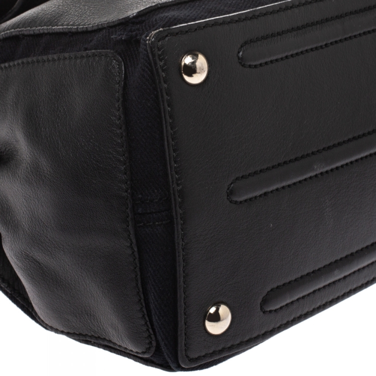 Pre Owned Saint Laurent Black Leather Small Muse Two Satchel