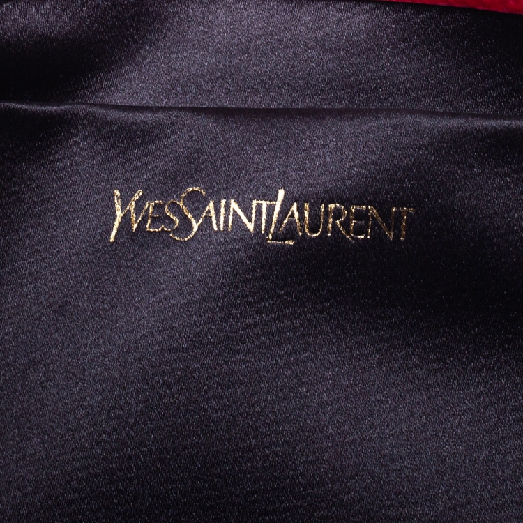 Pre Owned Saint Laurent Red Patent Leather Belle De Jour Flap Clutch