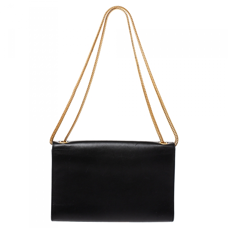 Pre Owned Saint Laurent Black Leather Medium Kate Tassel Shoulder Bag