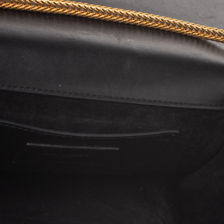 Pre Owned Saint Laurent Black Leather Medium Kate Tassel Shoulder Bag