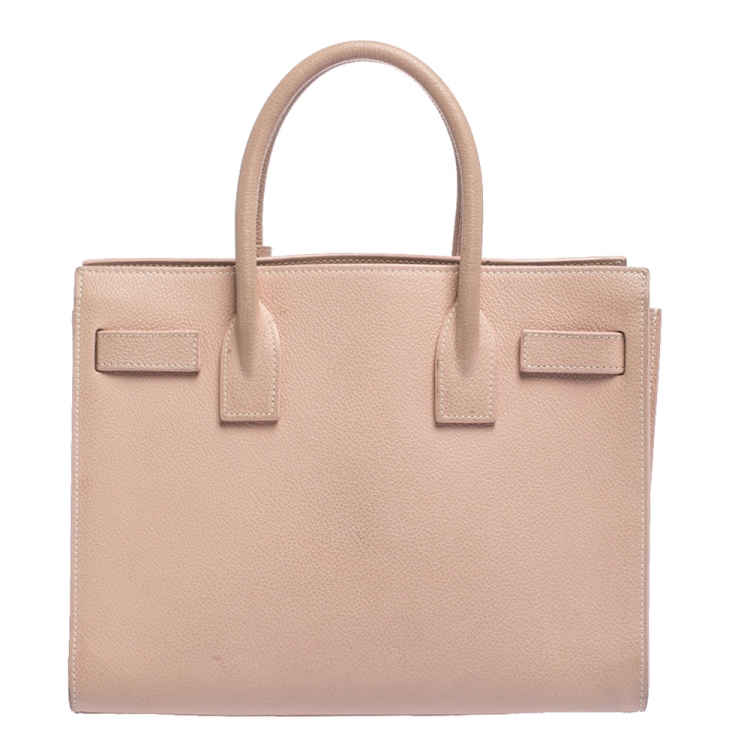 Pre Owned Saint Laurent Pink Leather Baby Classic Sac De Jour Tote
