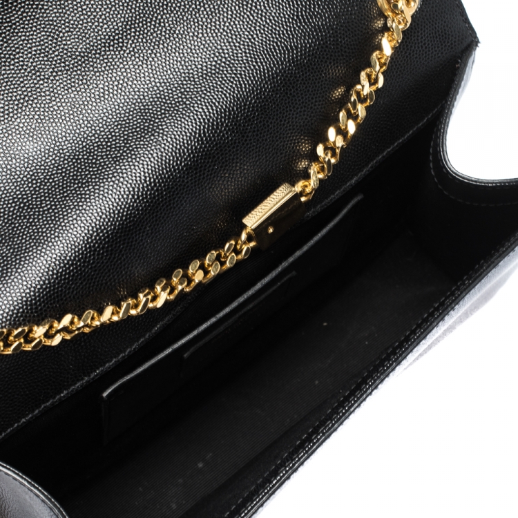 Pre Owned Saint Laurent Black Leather Medium Kate Shoulder Bag