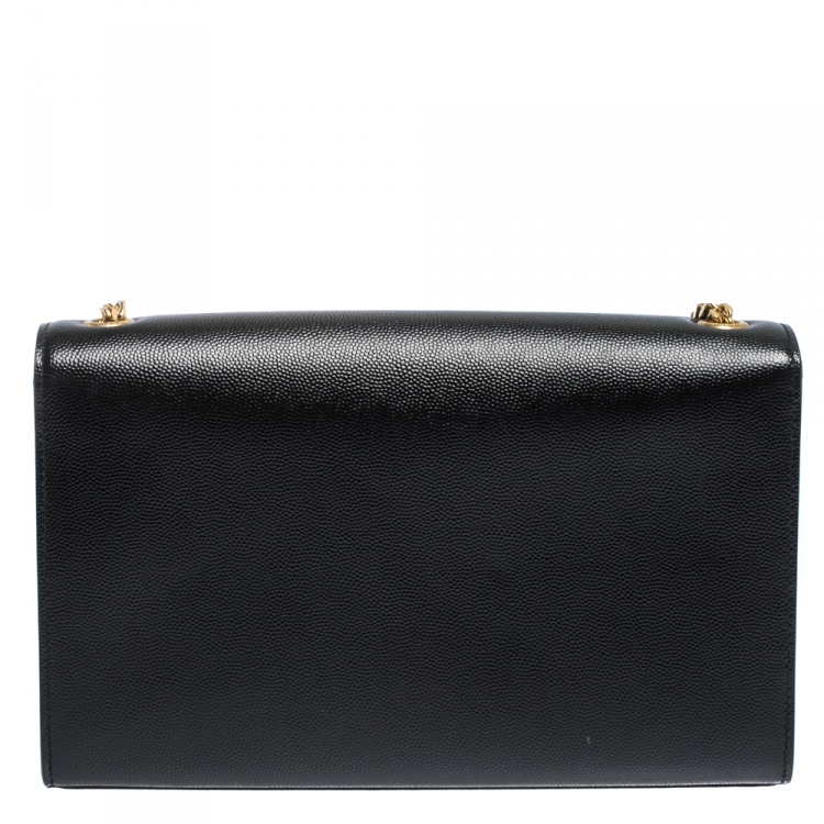 Pre Owned Saint Laurent Black Leather Medium Kate Shoulder Bag