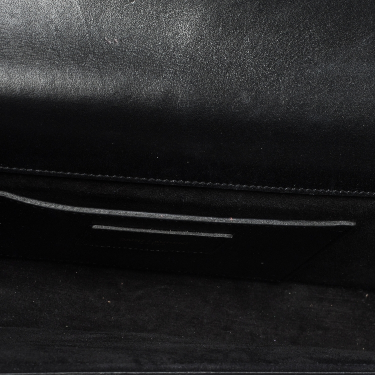 Pre Owned Saint Laurent Black Leather Kate Tassel Clutch