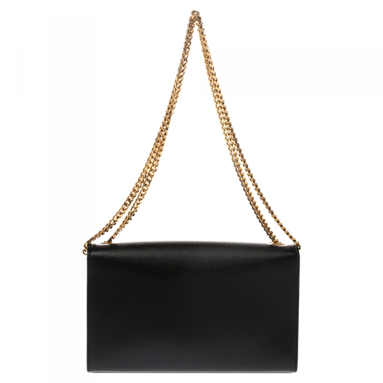 Pre Owned Saint Laurent Black Leather Medium Kate Shoulder Bag