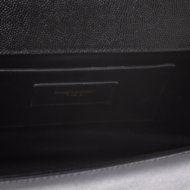 Pre Owned Saint Laurent Black Leather Medium Kate Shoulder Bag