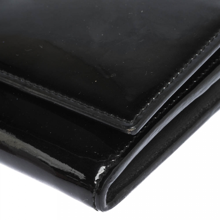 Pre Owned Saint Laurent Black Patent Leather Belle De Jour Wallet