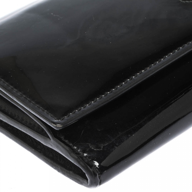 Pre Owned Saint Laurent Black Patent Leather Belle De Jour Wallet