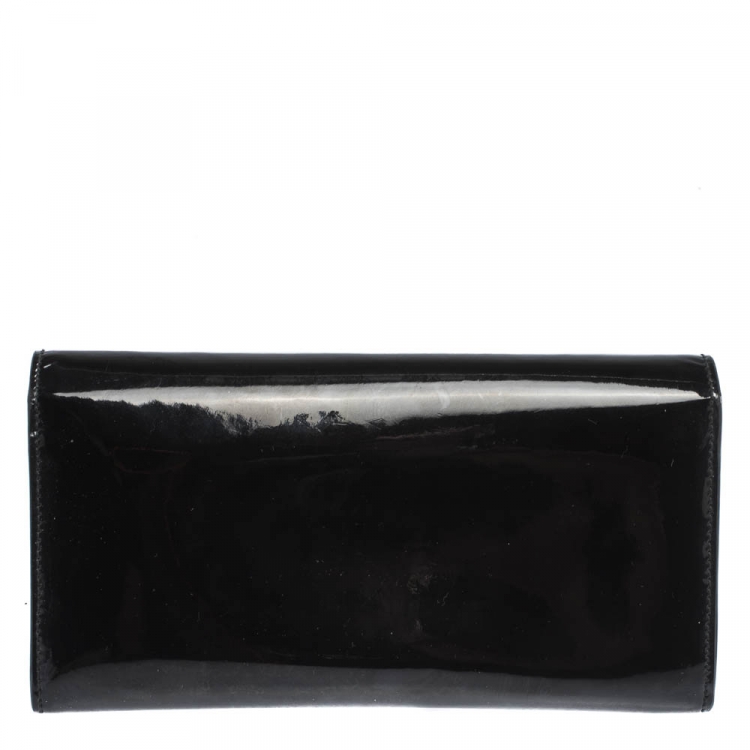 Pre Owned Saint Laurent Black Patent Leather Belle De Jour Wallet
