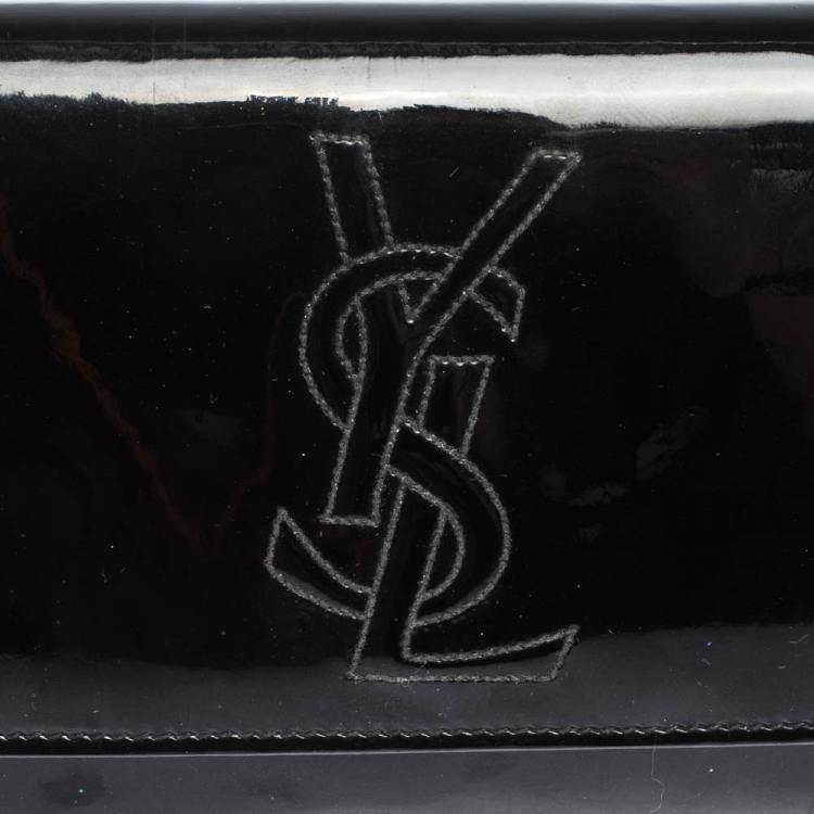 Pre Owned Saint Laurent Black Patent Leather Belle De Jour Wallet