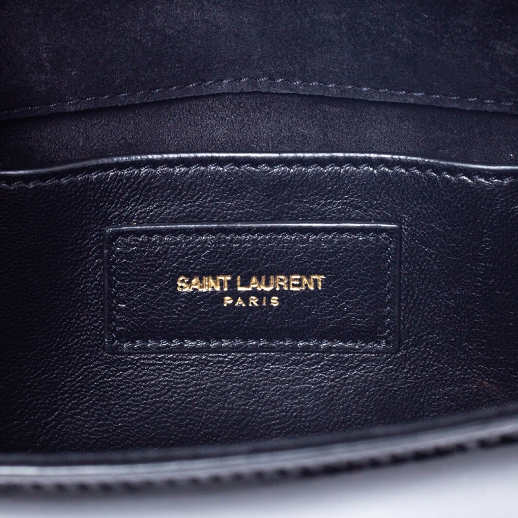 Pre Owned Saint Laurent Paris Black Patent Leather Small Kate Tassel Crossbody Bag
