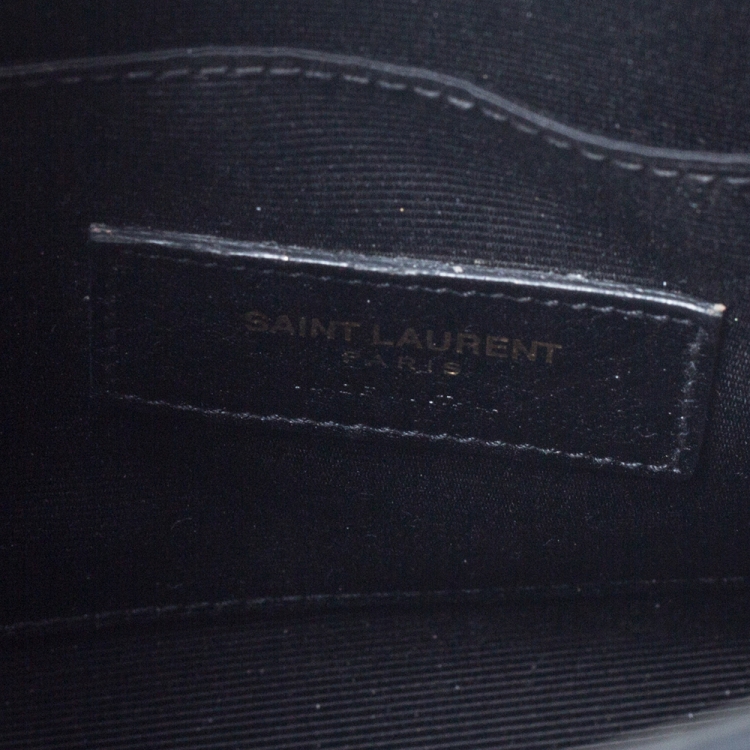 Pre Owned Saint Laurent Blue/Black Leather Nano Classic Sac De Jour Tote
