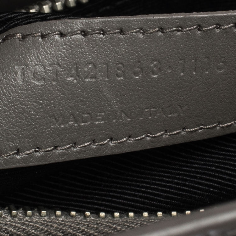 Pre Owned Saint Laurent Grey Croc Embossed Leather Baby Classic Sac De Jour Tote