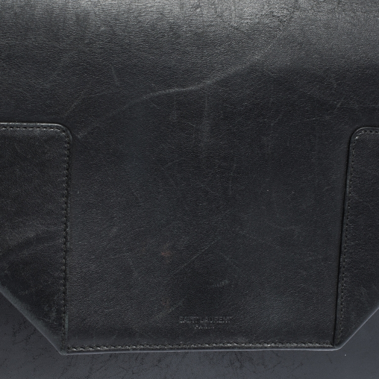 Pre Owned Saint Laurent Paris Black Leather Betty Shoulder Bag
