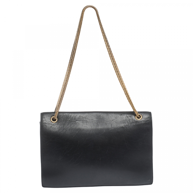 Pre Owned Saint Laurent Paris Black Leather Betty Shoulder Bag