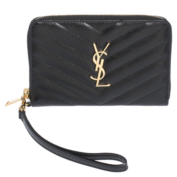 Yves Saint Laurent, Bags, Preloved Authentic Saint Laurent Monogram Zip  Card Case