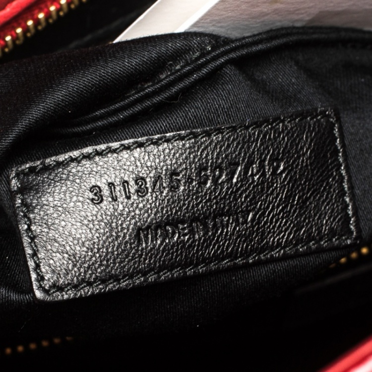 Pre Owned Saint Laurent Red Leather Medium Cabas Ligne Y Tote