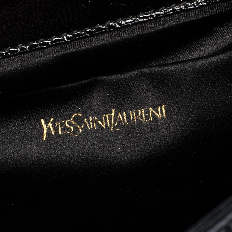 Pre Owned Saint Laurent Black Patent Leather Belle De Jour Clutch