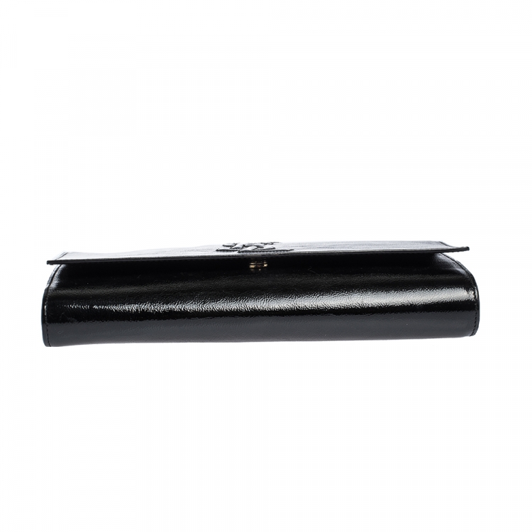 Pre Owned Saint Laurent Black Patent Leather Belle De Jour Clutch