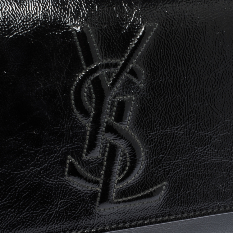 Pre Owned Saint Laurent Black Patent Leather Belle De Jour Clutch