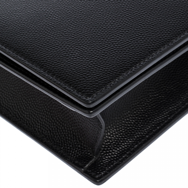 Pre Owned Saint Laurent Black Leather Kate Clutch