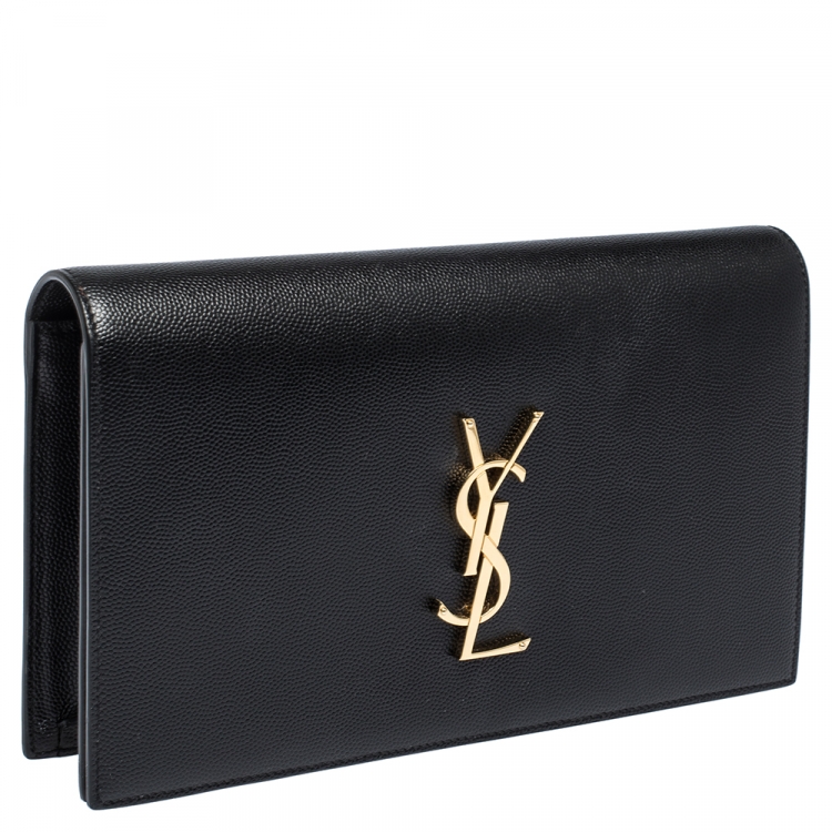 Pre Owned Saint Laurent Black Leather Kate Clutch