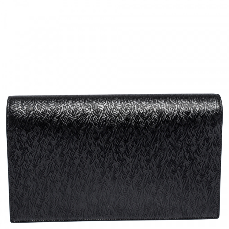 Pre Owned Saint Laurent Black Leather Kate Clutch