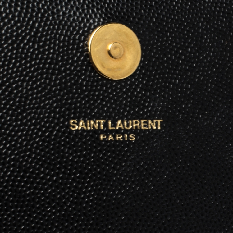 Pre Owned Saint Laurent Black Leather Kate Clutch