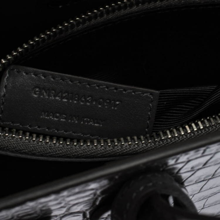 Pre Owned Saint Laurent Grey Croc Embossed Leather Baby Classic Sac De Jour Tote