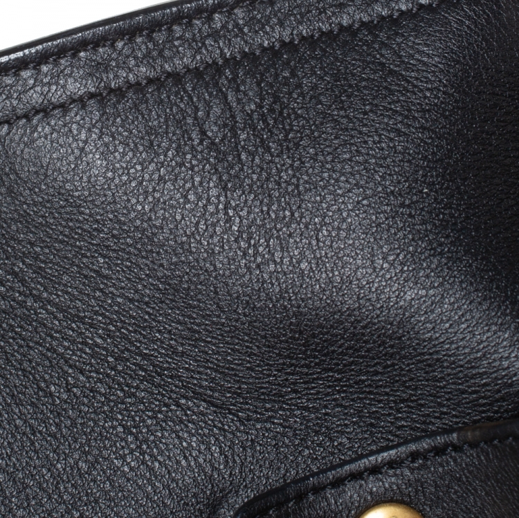 Pre Owned Saint Laurent Paris Black Leather Small Monogram Cabas Tote