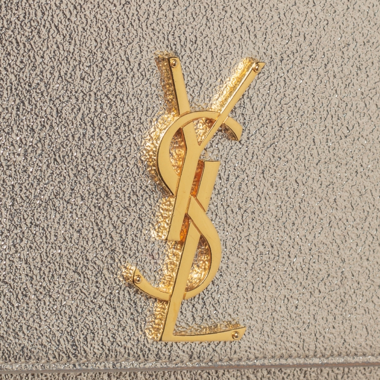 Pre Owned Saint Laurent Paris Metallic Gold Leather Medium Kate Shoulder Bag