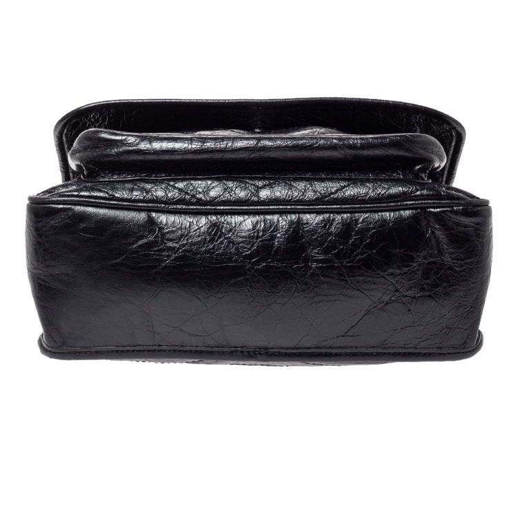 Pre Owned Saint Laurent Black Aged Leather Medium Niki Shoulder Bag