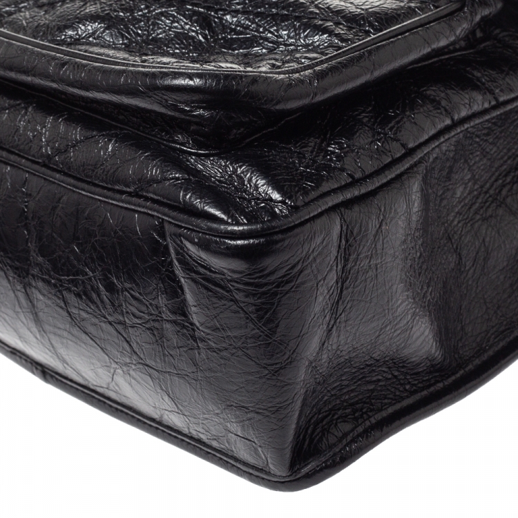 Pre Owned Saint Laurent Black Aged Leather Medium Niki Shoulder Bag