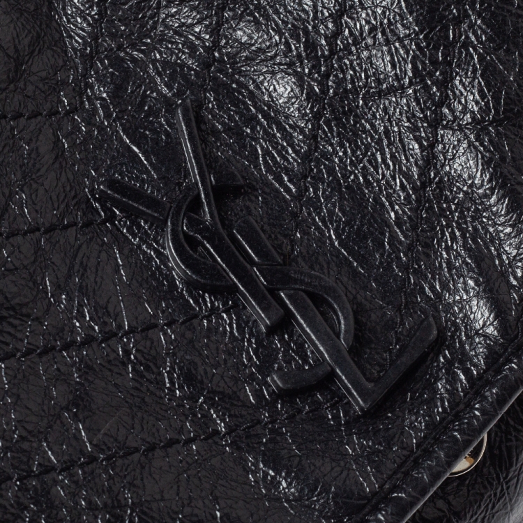 Pre Owned Saint Laurent Black Aged Leather Medium Niki Shoulder Bag