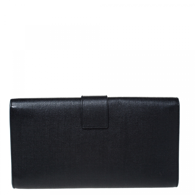 Pre Owned Saint Laurent Black Leather Large Chyc Clutch