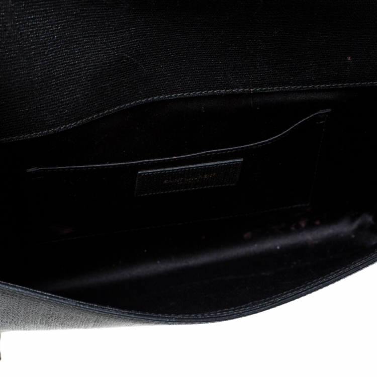 Pre Owned Saint Laurent Black Leather Large Chyc Clutch