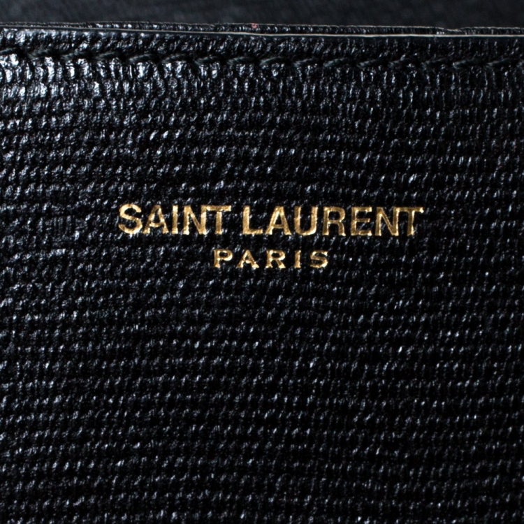 Pre Owned Saint Laurent Black Leather Large Chyc Clutch