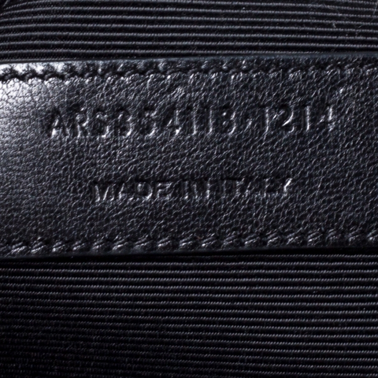 Pre Owned Saint Laurent Black Chevron Quilted Leather Monogram Envelope Shoulder Bag