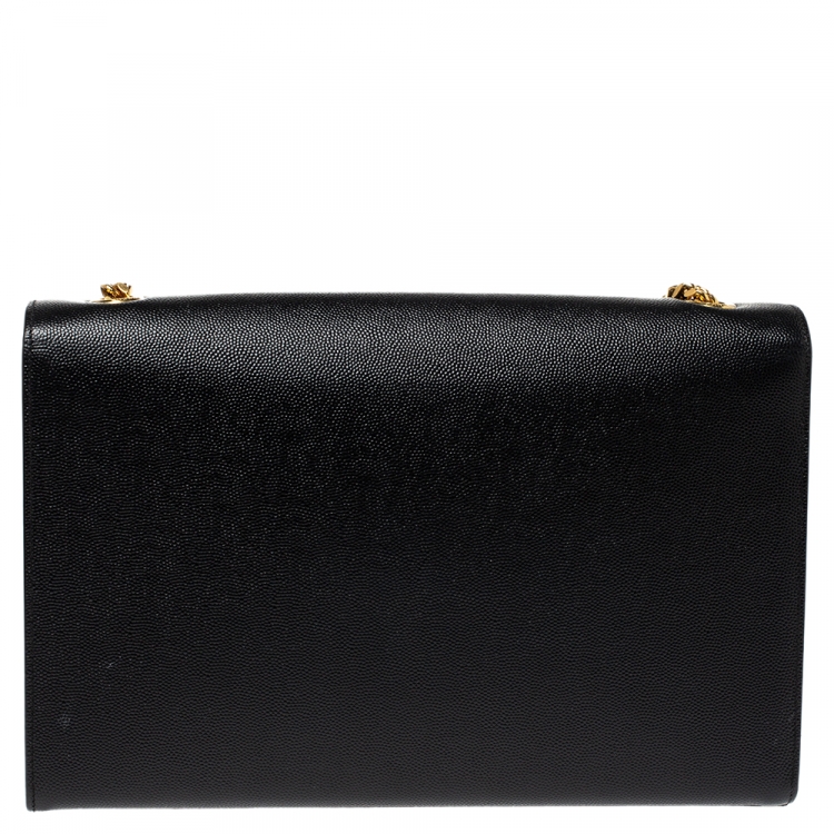 Pre Owned Saint Laurent Black Leather Large Kate Shoulder Bag