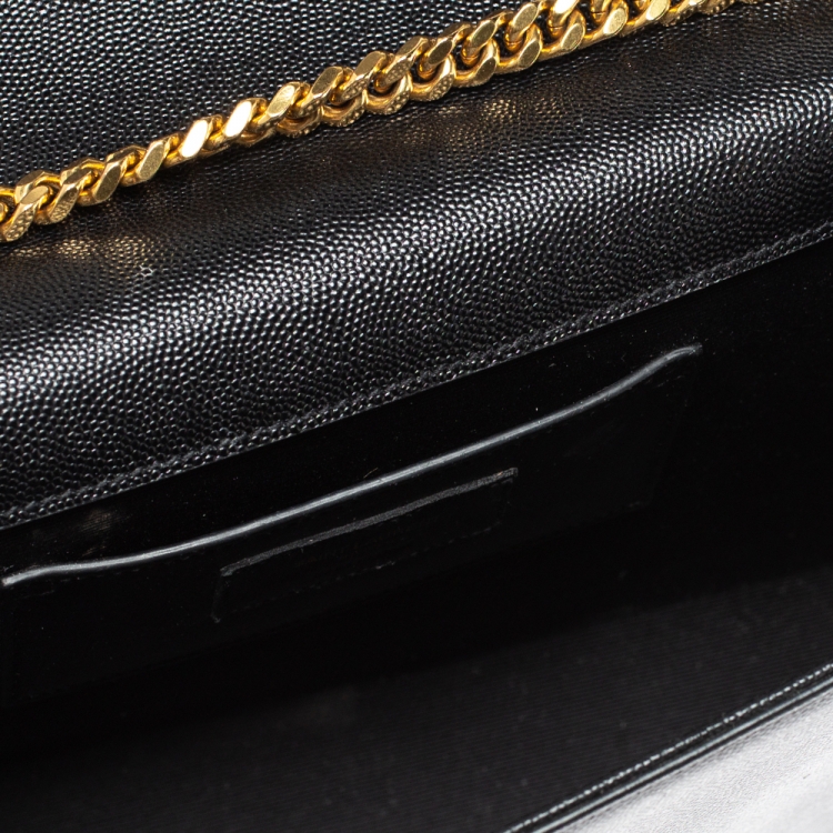 Pre Owned Saint Laurent Black Leather Large Kate Shoulder Bag