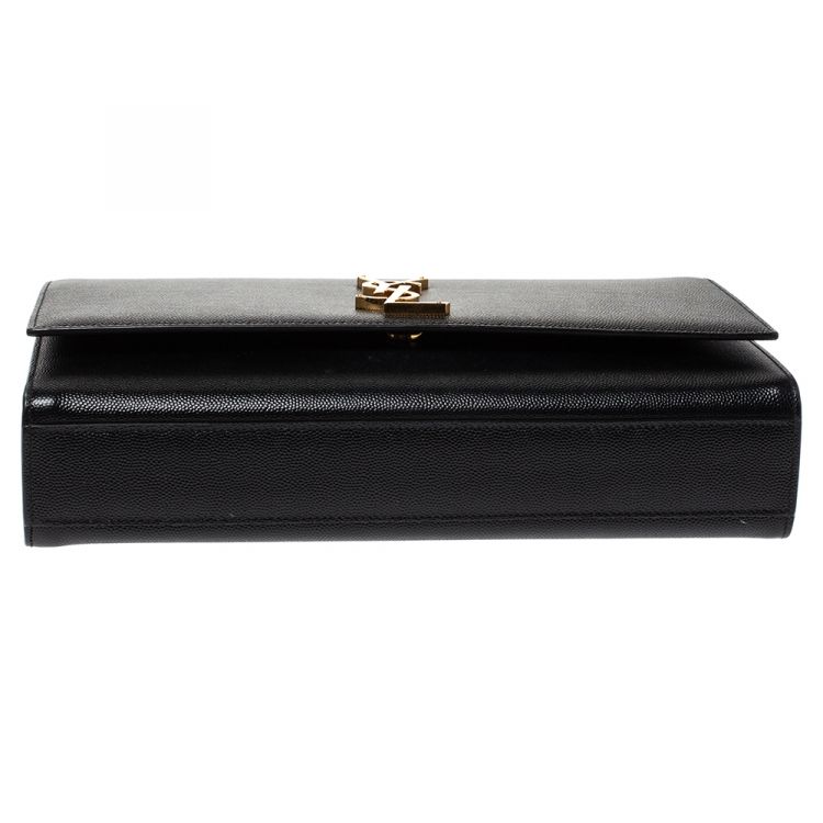 Pre Owned Saint Laurent Black Leather Large Kate Shoulder Bag