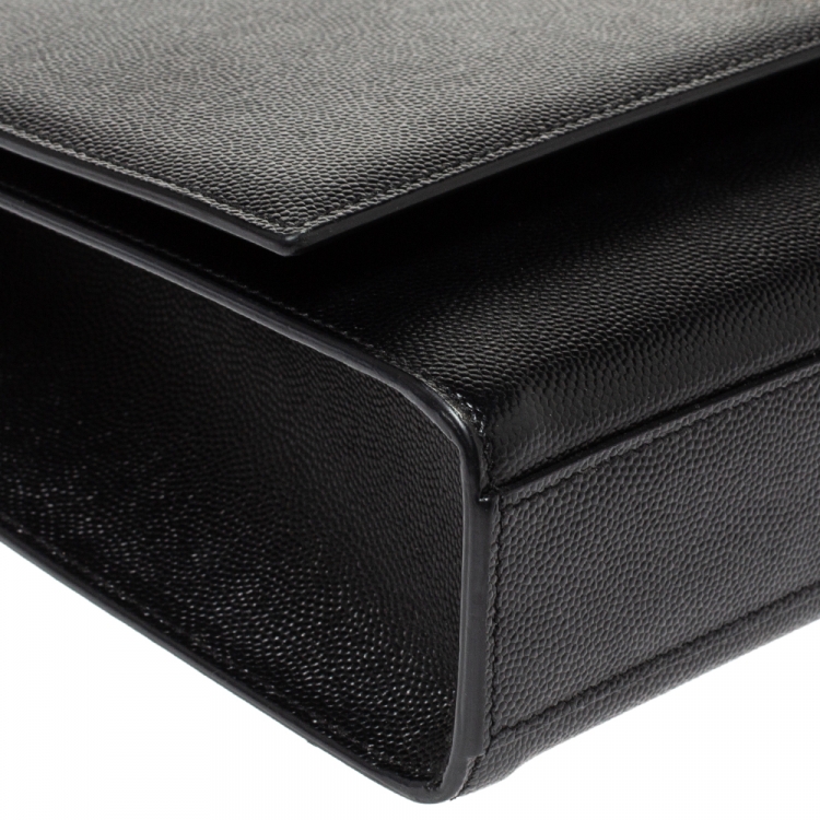 Pre Owned Saint Laurent Black Leather Large Kate Shoulder Bag